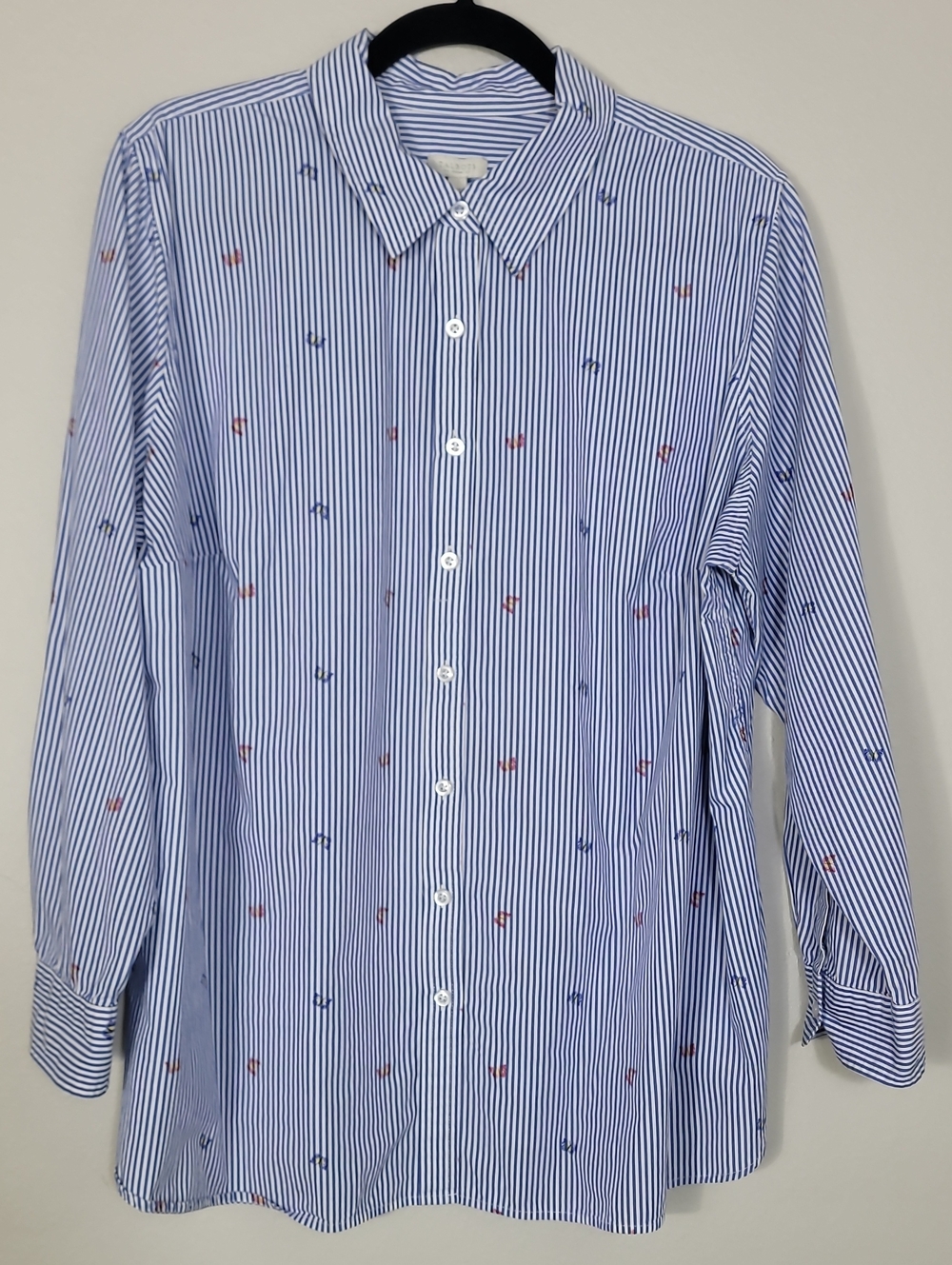 Talbots Butterfly Button Up Shirt Size 2X Preppy Cheerful Cottage